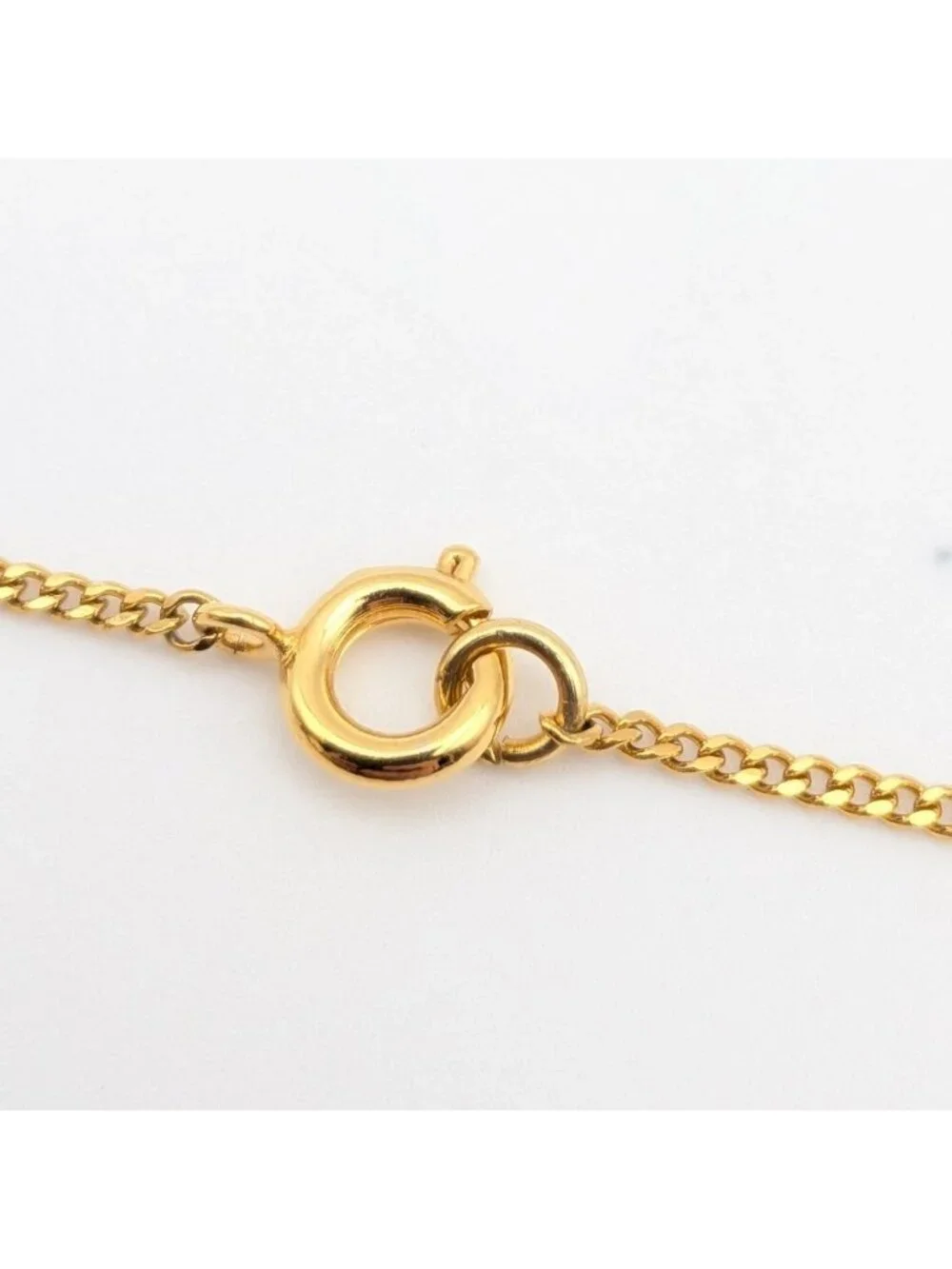 Chanel CC Logo Gold Black Pendant Round Coin Vintage 01P